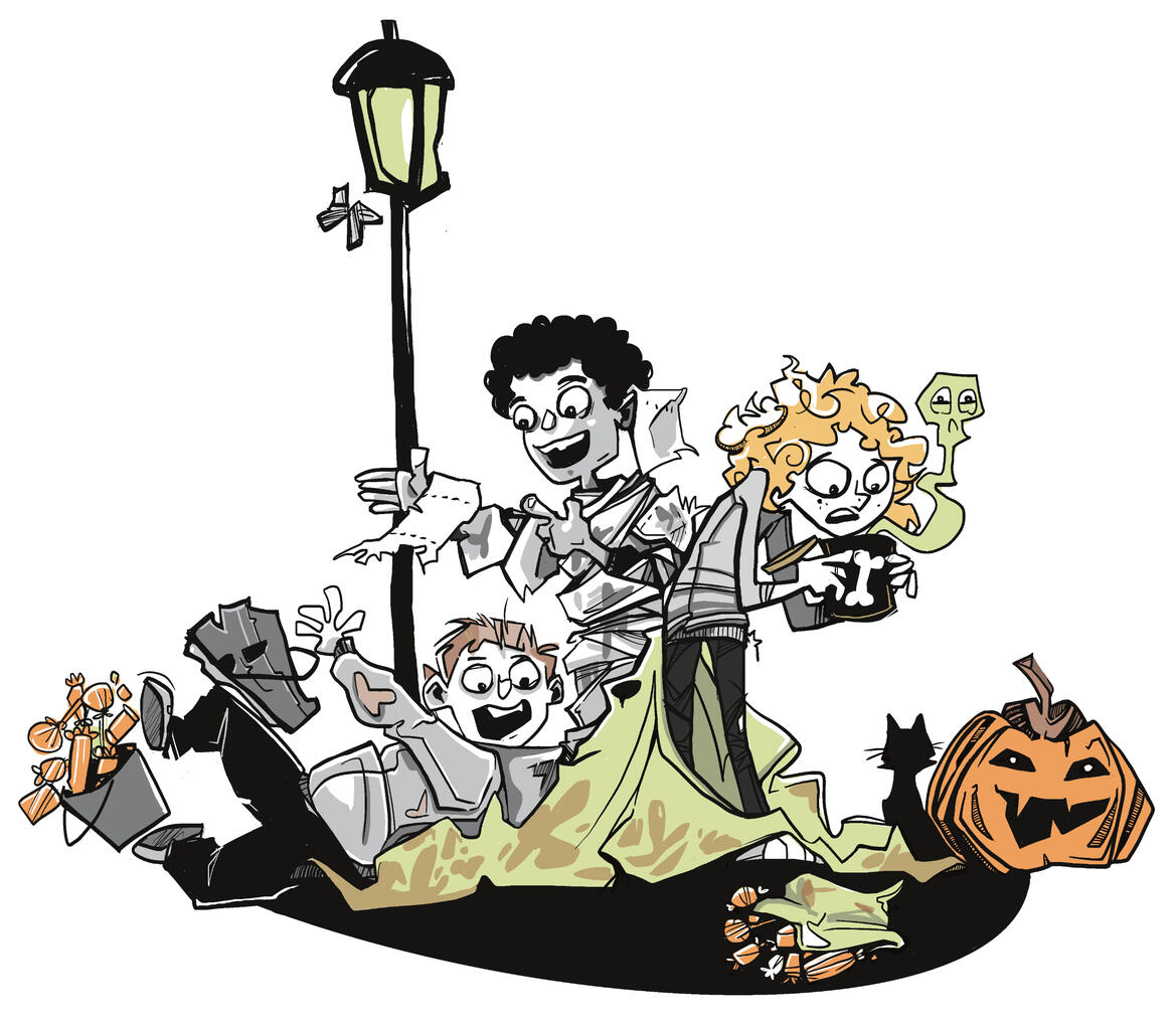 Illustrasjon for «Knask eller drep!»-historien i Framtida Junior