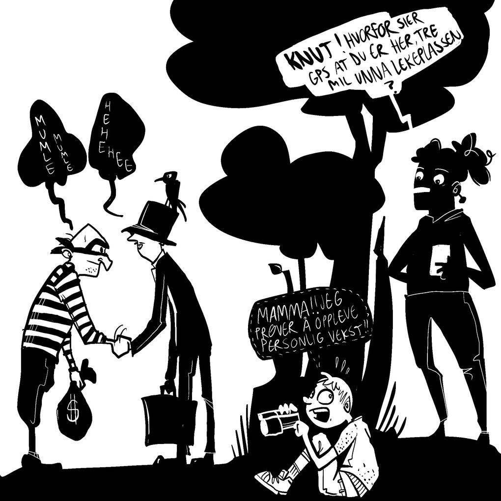 Illustrasjon til muntlig harselas om sekundærverdener i barnelitteratur, og hvorfor det er vanskelig å ha elleville eventyr i virkeligheten